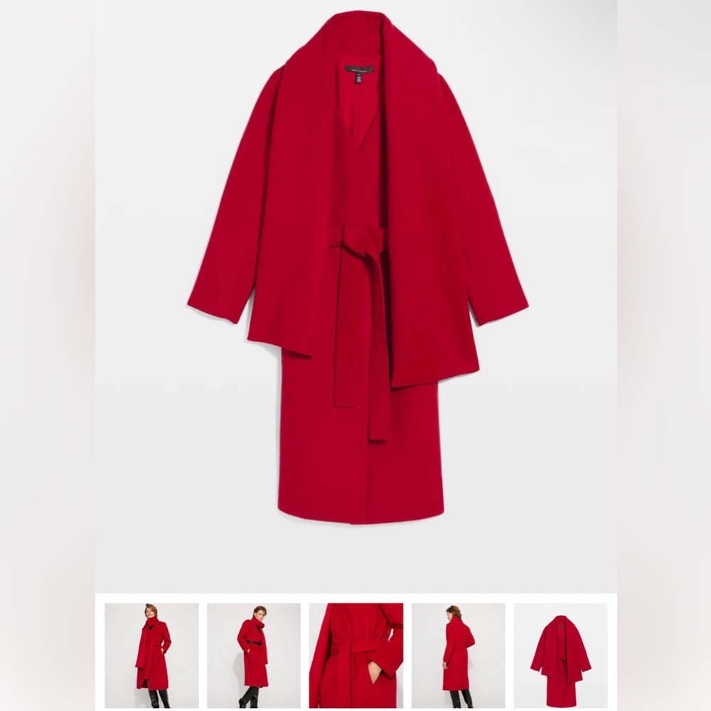 WHBM Convertible Scarf Wool-Blend Coat